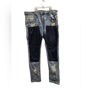 Smuggle Moon Men’s Quilted Denim Jeans | W38 L33
